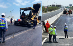 Đẩy nhanh tiến độ Gói thầu Thi công công trình Sửa chữa, bù lún và hoàn thiện kết cấu mặt đường đoạn Km1+065,74 - Km4+060, Đường ô tô cao tốc Hà Nội - Hải Phòng